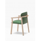 Кресло деревянное с подушкой PEDRALI Lamorisse Wood ясень, ткань беленый ясень, зеленый Фото 5
