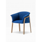 Кресло деревянное с подушкой PEDRALI Lamorisse Wood ясень, ткань орех, синий Фото 5