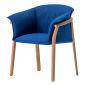 Кресло деревянное с подушкой PEDRALI Lamorisse Wood ясень, ткань орех, синий Фото 1