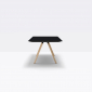 Стол ламинированный PEDRALI Arki-Table Wood дуб, алюминий, компакт-ламинат HPL беленый дуб, черный Фото 4