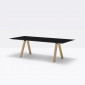 Стол ламинированный PEDRALI Arki-Table Wood дуб, алюминий, компакт-ламинат HPL беленый дуб, черный Фото 5