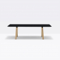 Стол ламинированный PEDRALI Arki-Table Wood дуб, алюминий, компакт-ламинат HPL беленый дуб, черный Фото 6
