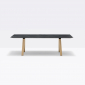 Стол ламинированный PEDRALI Arki-Table Wood дуб, алюминий, компакт-ламинат HPL беленый дуб, серый мрамор Фото 5