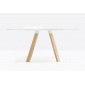 Стол ламинированный PEDRALI Arki-Table Wood дуб, алюминий, компакт-ламинат HPL беленый дуб, белый Фото 4