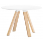 Стол обеденный PEDRALI Arki-Table Wood дуб, компакт-ламинат HPL беленый дуб, белый Фото 1