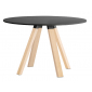 Стол обеденный PEDRALI Arki-Table Wood дуб, компакт-ламинат HPL беленый дуб, черный Фото 1