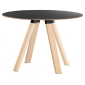 Стол ламинированный PEDRALI Arki-Table Wood дуб, компакт-ламинат HPL беленый дуб, черный Фото 1