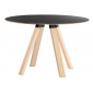 Стол ламинированный PEDRALI Arki-Table Wood дуб, компакт-ламинат HPL беленый дуб, черный Фото 1