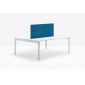 Стол со звукопоглощающей панелью PEDRALI Matrix Desk алюминий, ЛДСП, ткань белый, синий Фото 4