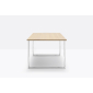Стол шпонированный PEDRALI Toa Desk алюминий, шпон полированный алюминиевый, беленый дуб Фото 7