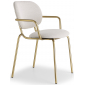 Кресло металлическое c обивкой Scab Design Si-Si Bold сталь, ткань матовое золото, бежевый Фото 1