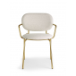 Кресло металлическое c обивкой Scab Design Si-Si Bold сталь, ткань матовое золото, бежевый Фото 5