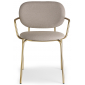 Кресло металлическое c обивкой Scab Design Si-Si Bold сталь, ткань матовое золото, темно-бежевый Фото 1