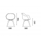 Кресло пластиковое PAPATYA Globe-K Wox Iroko ироко, металл, стеклопластик натуральный, белый Фото 2