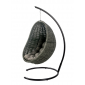 Кресло плетеное подвесное DW Cocoon сталь, искусственный ротанг, полиэстер черный Фото 8