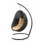 Кресло плетеное подвесное DW Cocoon сталь, искусственный ротанг, полиэстер черный Фото 9
