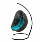 Кресло плетеное подвесное DW Cocoon сталь, искусственный ротанг, полиэстер черный Фото 11