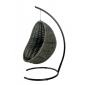 Кресло плетеное подвесное DW Cocoon сталь, искусственный ротанг, полиэстер черный Фото 7
