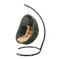 Кресло плетеное подвесное DW Cocoon сталь, искусственный ротанг, полиэстер черный Фото 13