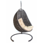 Кресло плетеное подвесное DW Cocoon сталь, искусственный ротанг, полиэстер черный Фото 12
