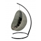 Кресло плетеное подвесное DW Cocoon сталь, искусственный ротанг, полиэстер серый Фото 12