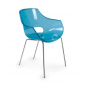 Кресло прозрачное PAPATYA Opal-ML сталь, поликарбонат хромированный, синий Фото 5