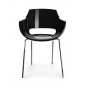 Кресло пластиковое PAPATYA Opal-ML сталь, поликарбонат хромированный, черный Фото 4