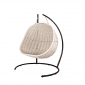 Кресло плетеное подвесное DW Cocoon Twin сталь, искусственный ротанг, полиэстер белый Фото 6