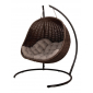 Кресло плетеное подвесное DW Cocoon Twin сталь, искусственный ротанг, полиэстер коричневый Фото 4