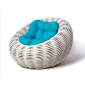 Кресло плетеное с подушкой DW Nest сталь, искусственный ротанг, полиэстер белый Фото 10