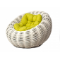 Кресло плетеное с подушкой DW Nest сталь, искусственный ротанг, полиэстер белый Фото 6