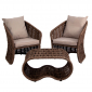 Кресло плетеное с подушкой DW Nova сталь, искусственный ротанг, полиэстер коричневый Фото 6