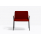 Лаунж-кресло с мягкой обивкой PEDRALI Osaka ясень, сталь, ткань беленый ясень, черный, красный Фото 4