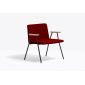 Лаунж-кресло с мягкой обивкой PEDRALI Osaka ясень, сталь, ткань беленый ясень, черный, красный Фото 5