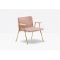 Лаунж-кресло с мягкой обивкой PEDRALI Osaka ясень, сталь, ткань беленый ясень, золостистый, розовый Фото 4
