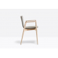 Кресло деревянное с обивкой PEDRALI Malmo ясень, ткань беленый ясень, серый Фото 4