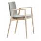 Кресло деревянное с обивкой PEDRALI Malmo ясень, ткань беленый ясень, серый Фото 1