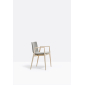 Кресло деревянное с обивкой PEDRALI Malmo ясень, ткань беленый ясень, серый Фото 6