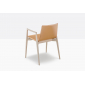 Кресло деревянное с обивкой PEDRALI Malmo ясень, натуральная кожа беленый ясень, светло-коричневый Фото 5