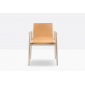Кресло деревянное с обивкой PEDRALI Malmo ясень, натуральная кожа беленый ясень, светло-коричневый Фото 4