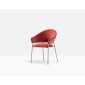Кресло с обивкой PEDRALI Jazz сталь, ткань титановый, красный Фото 4
