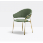Кресло с обивкой PEDRALI Jazz сталь, ткань золотистый, зеленый Фото 5