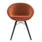 Кресло с обивкой на деревянных ножках PEDRALI Gliss Wood сталь, ясень, ткань Фото 1