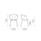 Кресло пластиковое PEDRALI Fox ясень, сталь, стеклопластик беленый ясень, песочный Фото 2