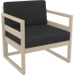 Кресло пластиковое с подушками Siesta Contract Mykonos стеклопластик, полиэстер бежевый, черный Фото 1