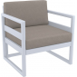 Кресло пластиковое с подушками Siesta Contract Mykonos стеклопластик, полиэстер серебристый, светло-коричневый Фото 1