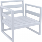 Кресло пластиковое с подушками Siesta Contract Mykonos стеклопластик, полиэстер серебристый, темно-серый Фото 15