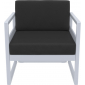 Кресло пластиковое с подушками Siesta Contract Mykonos стеклопластик, полиэстер серебристый, черный Фото 5