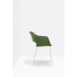 Кресло с мягкой обивкой на полозьях PEDRALI Babila сталь, полипропилен, ткань белый, зеленый Фото 4