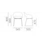 Кресло с мягкой обивкой на полозьях PEDRALI Babila сталь, полипропилен, ткань белый, коричневый Фото 2